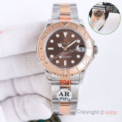 Replica Rolex Yacht Master 37mm Two Tone Rose Gold Swiss 2824 Movement